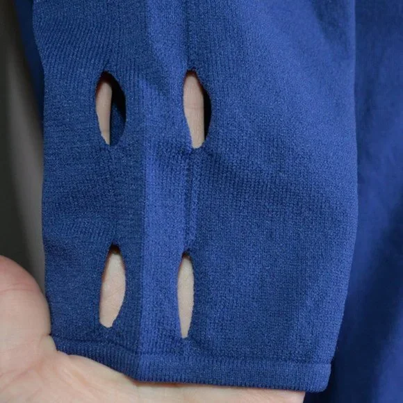 Tanya Taylor Blue Short Sleeve Knit Turtleneck Sz S - Picture 6 of 7